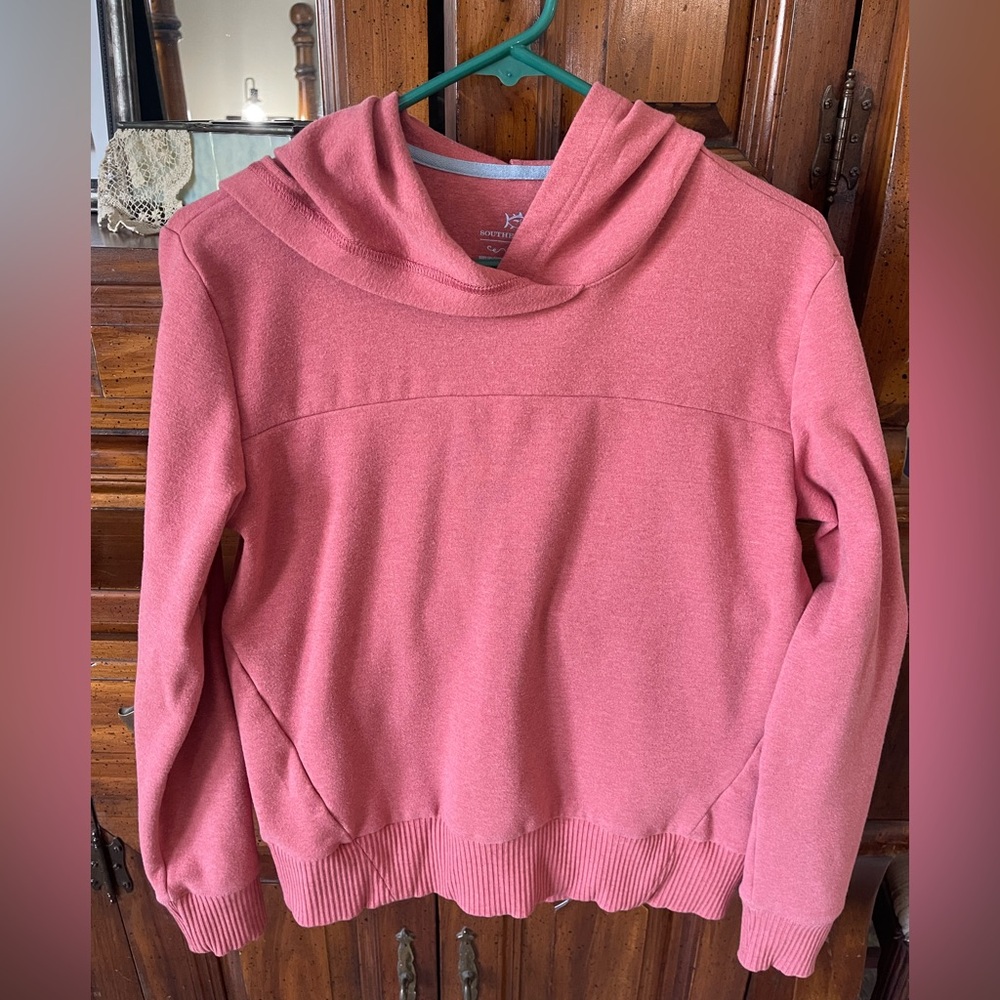 Southern Tide Women's Heathered Red Hooded Pullover Shirt